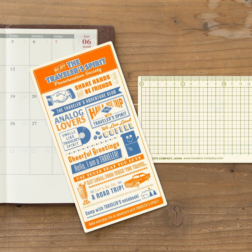 TRAVELER'S Notebook Refill: THE TRAVELER’S SPIRIT Plastic Sheet 2026