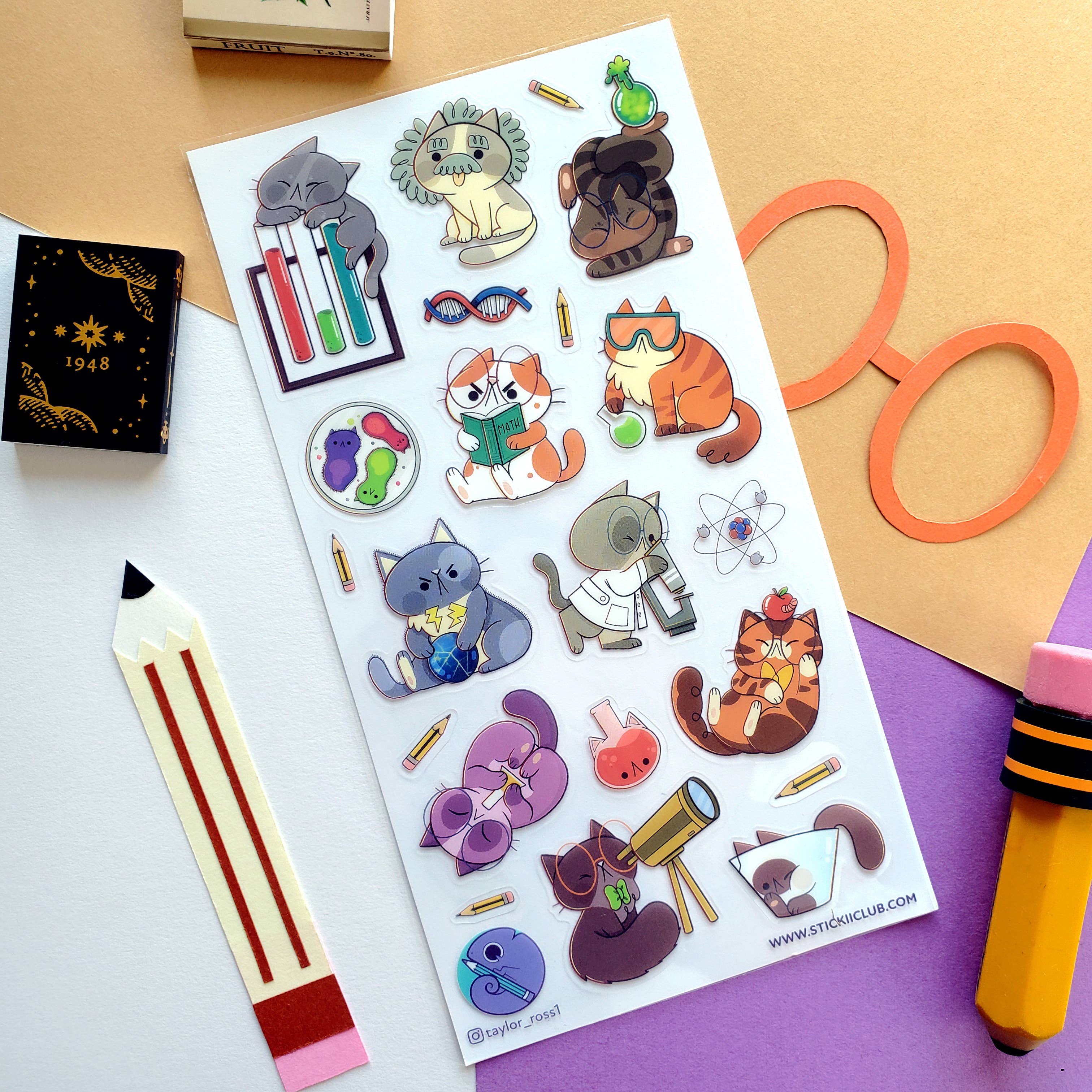 Lab Cats Sticker Sheet