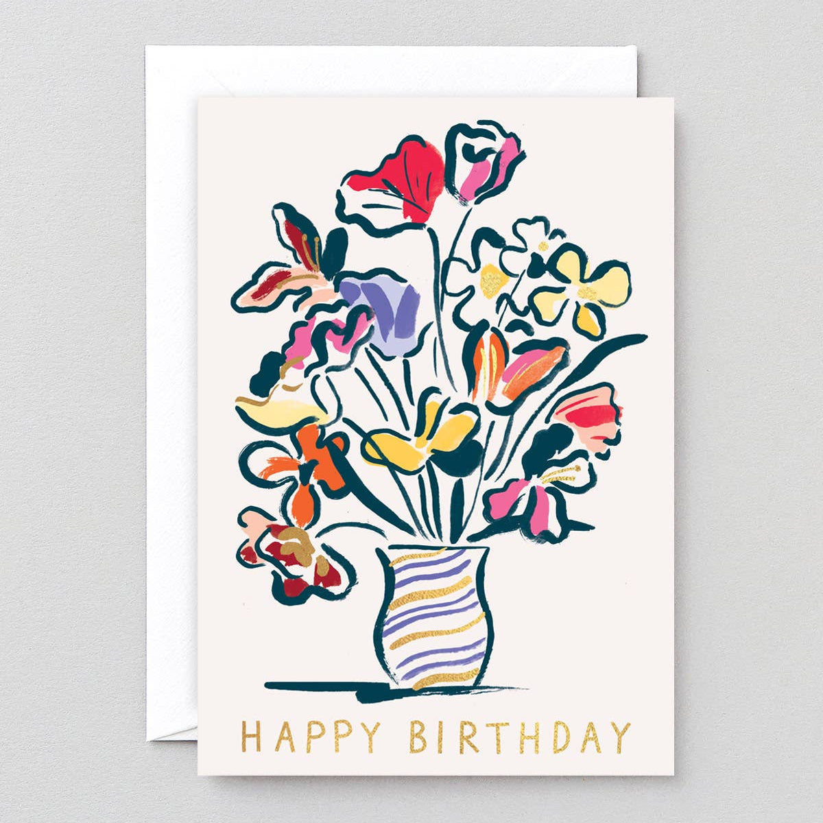 ‘HB Flowers in Vase’ Greetings Card