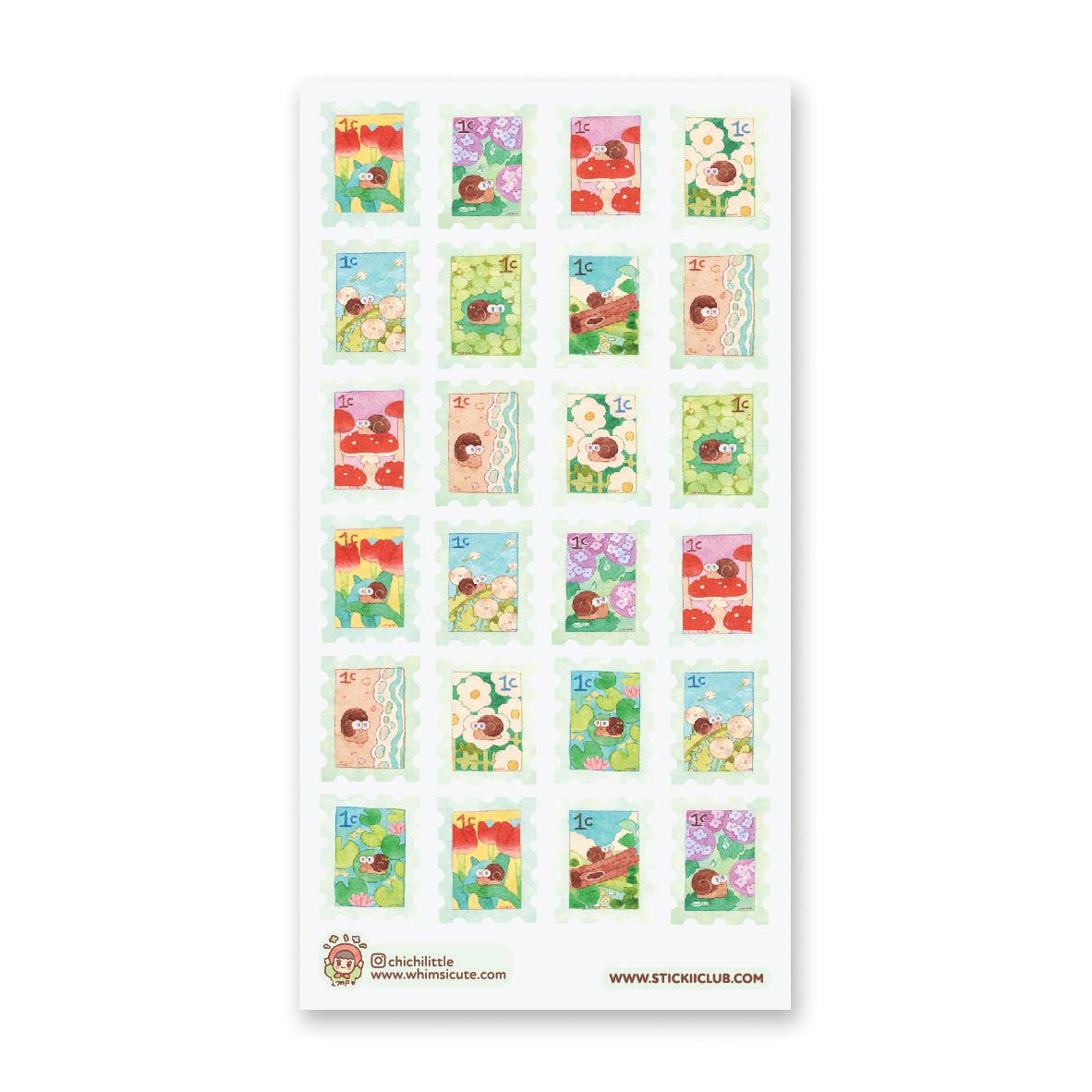 Snail Mail Stamps Sticker Sheet