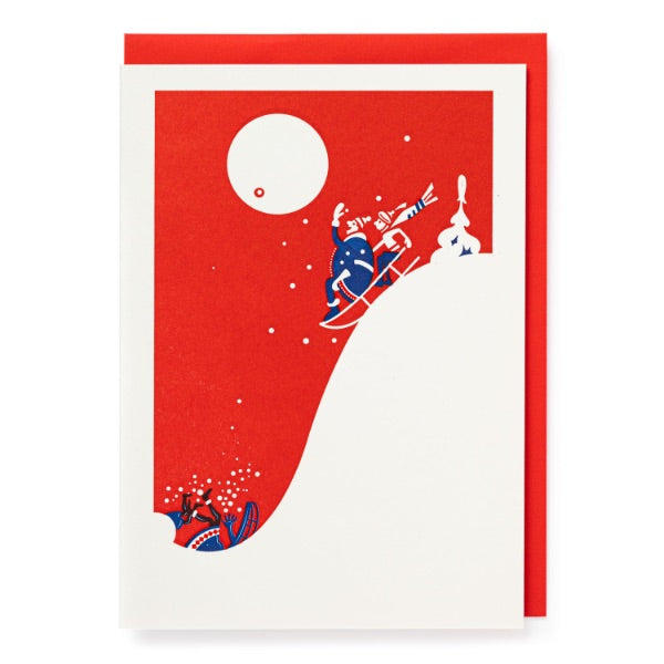 Christmas Sledging Greeting Card