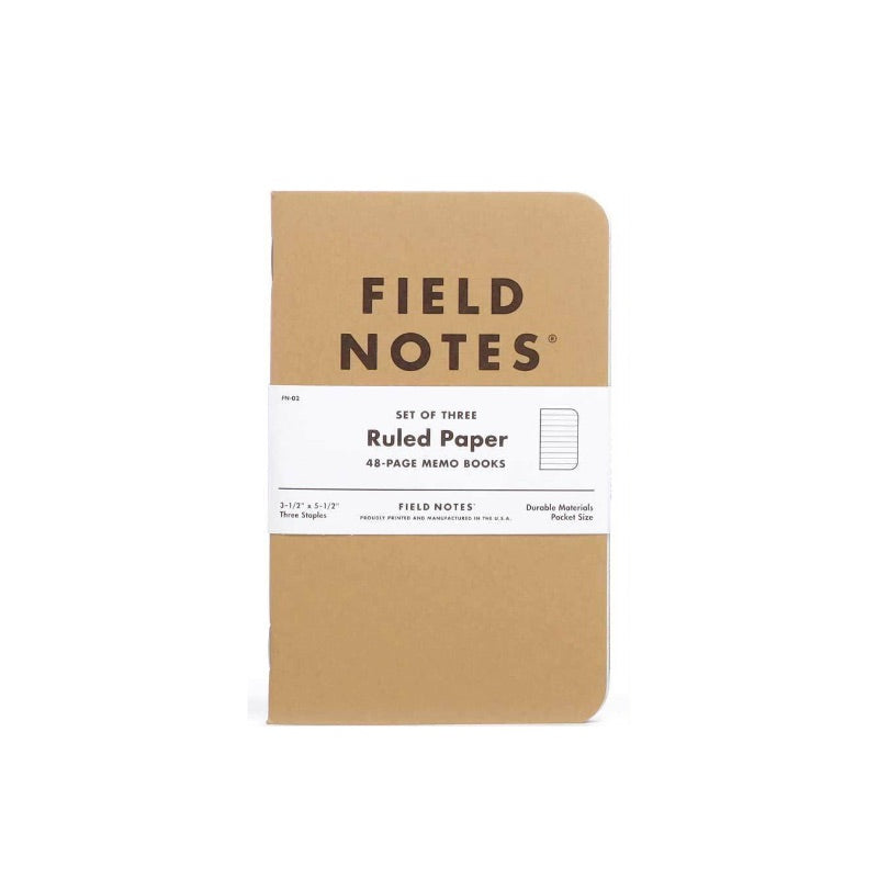 Field Notes Notebook Original Kraft 3 Pack Ruled