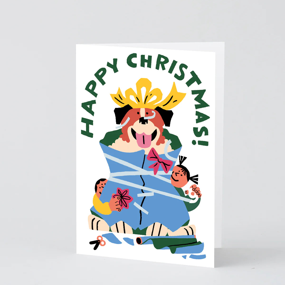 Happy Christmas Wrapped Dog