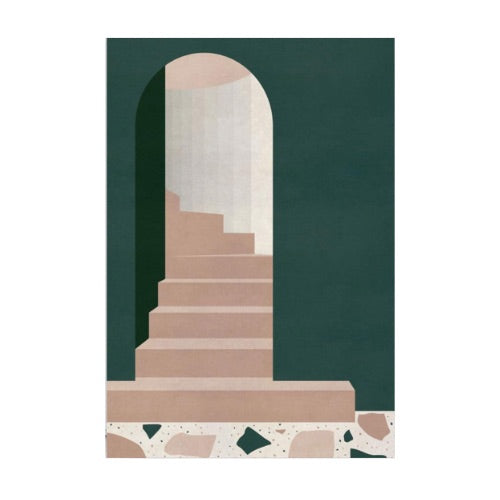 Green Arch with Stairs Greeting Card