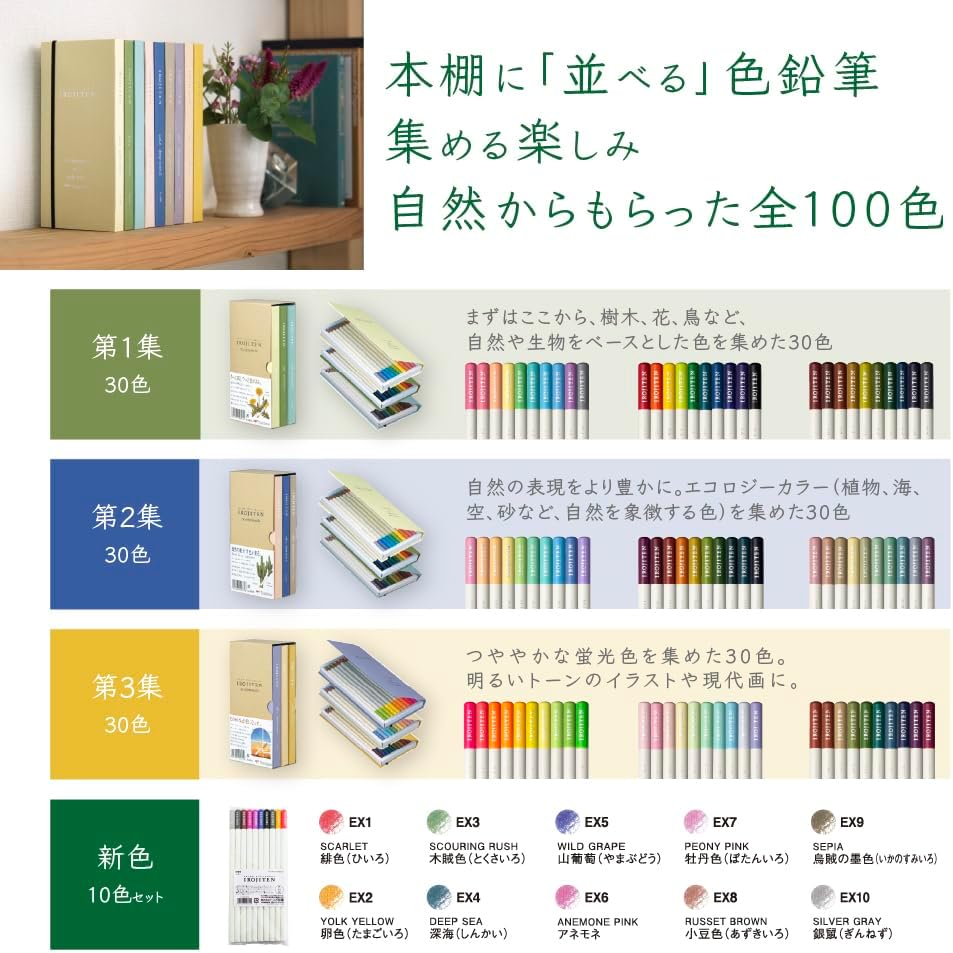 Irojiten Colour Dictionary Pencils: Rainforest Vol 1, Vol 2, Vol 3