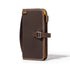 Brown pouch with a buckle on a white background