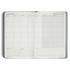 Open monthly planner with grid layout on white background