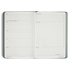 Open planner with checklists and notes on a white background