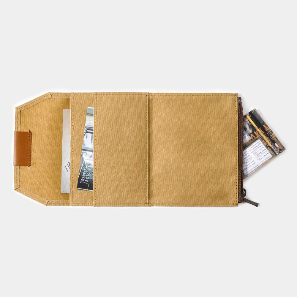 Travelers Factory Passport Cotton Zipper Case Beige 3
