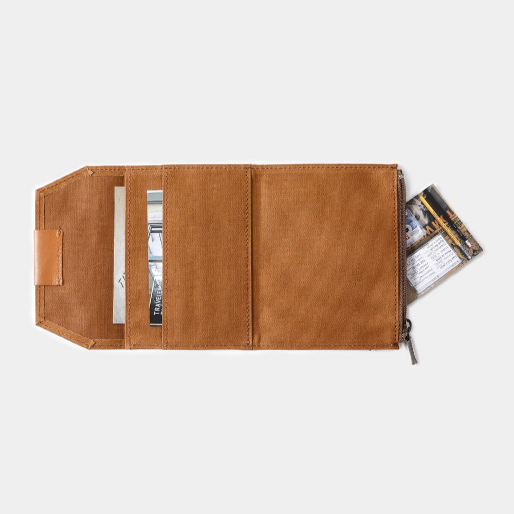 Travelers Factory Passport Cotton Zipper Case Brown 2