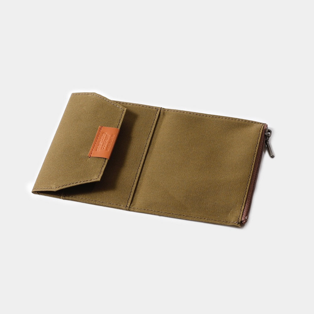 Travelers Factory Passport Cotton Zipper Case Olive Open
