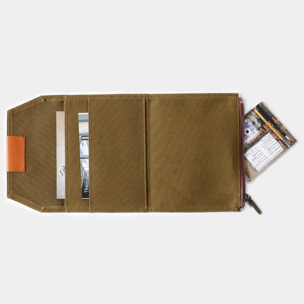 Travelers Factory Passport Cotton Zipper Case Olive 3