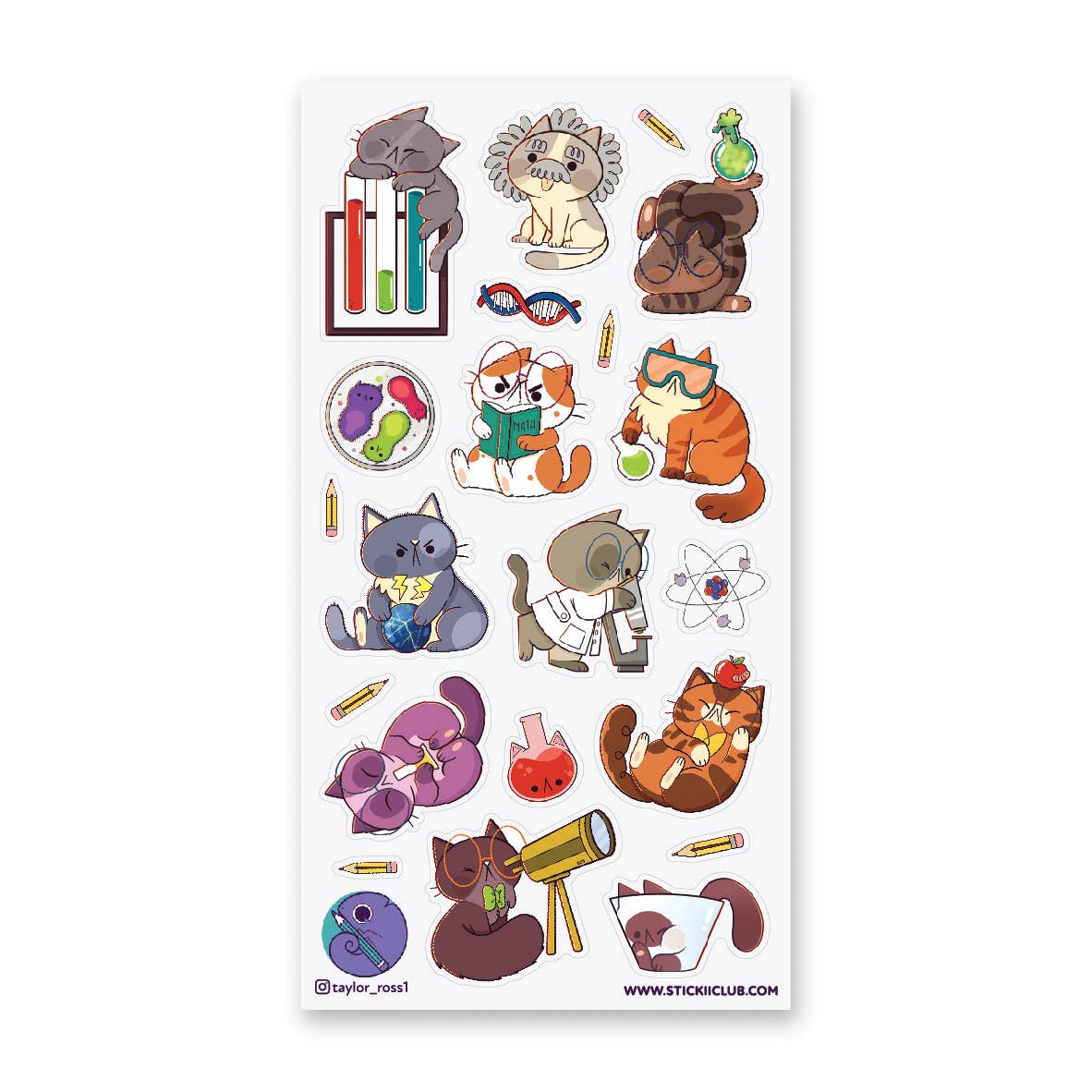 Lab Cats Sticker Sheet
