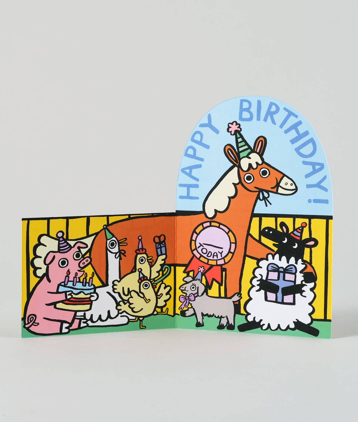 Farmyard Birthday Fold Out Kid's Birthday Card
