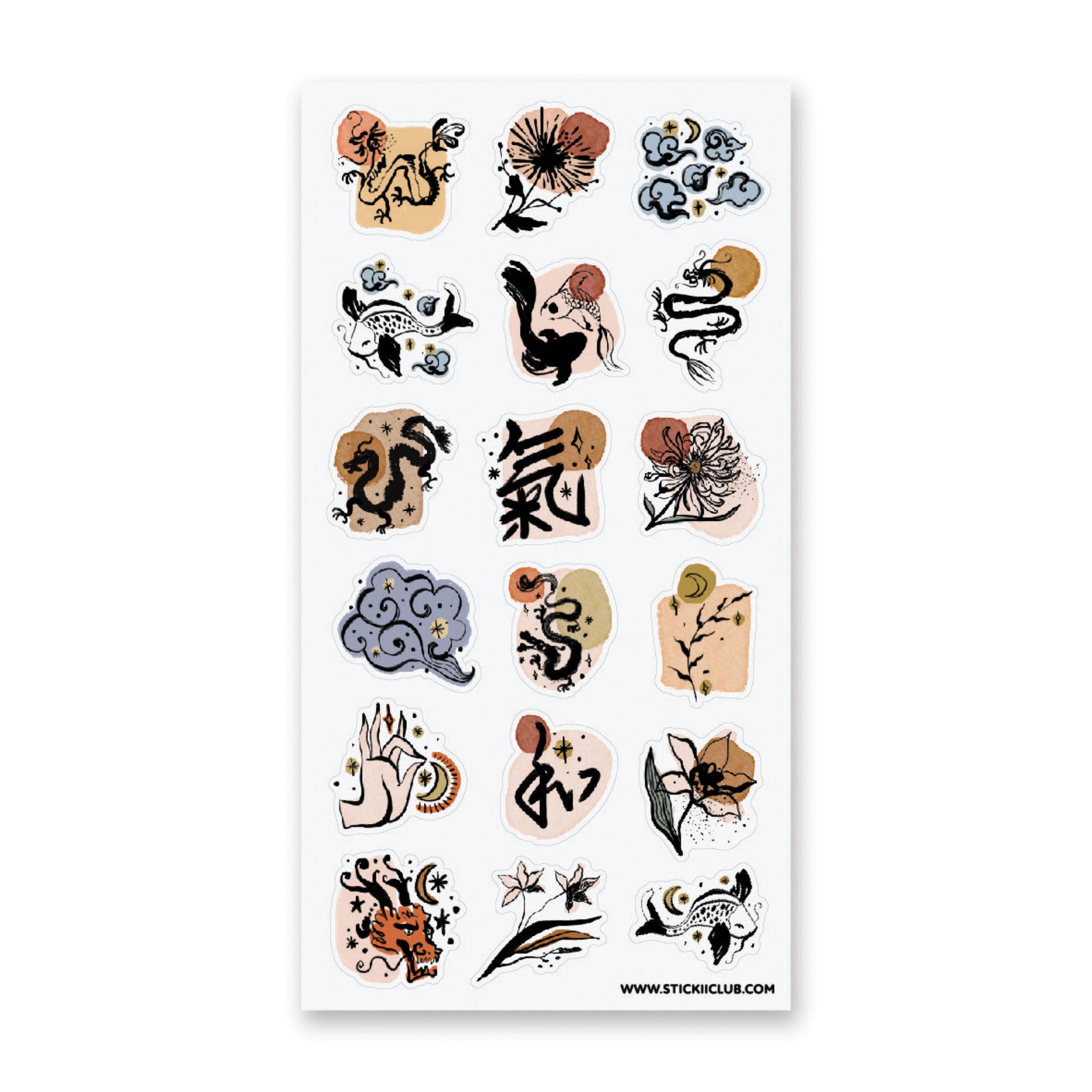 Ink Brush Art Sticker Sheet
