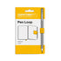 Leuchtturm1917 pen loop packaging with a yellow background and pen illustration.