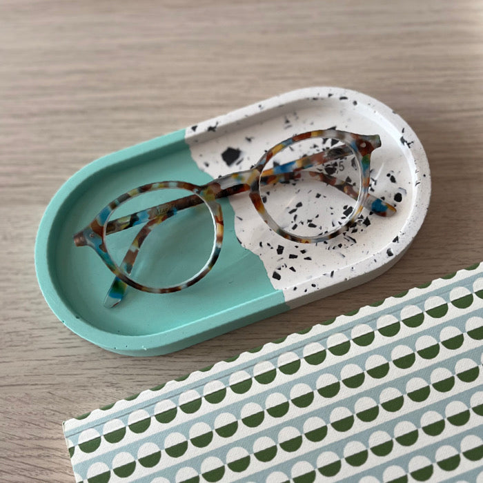 Kez Made This Mint with White and Black Terrazzo Tray