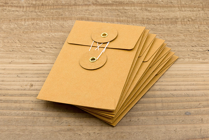 TRAVELER'S COMPANY Kraft Envelope Small - Vertical (Orange)