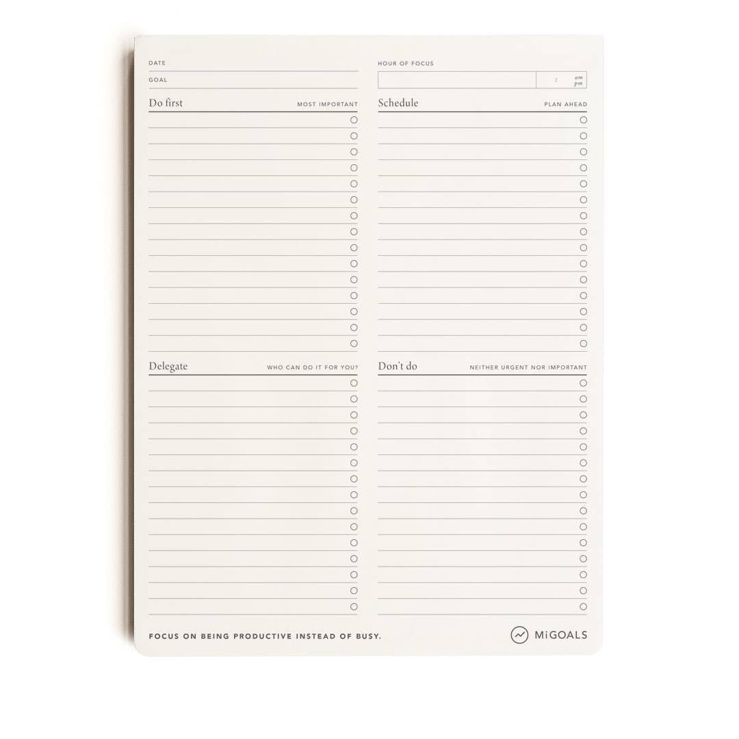 MiGoals Focus Productivity Pad