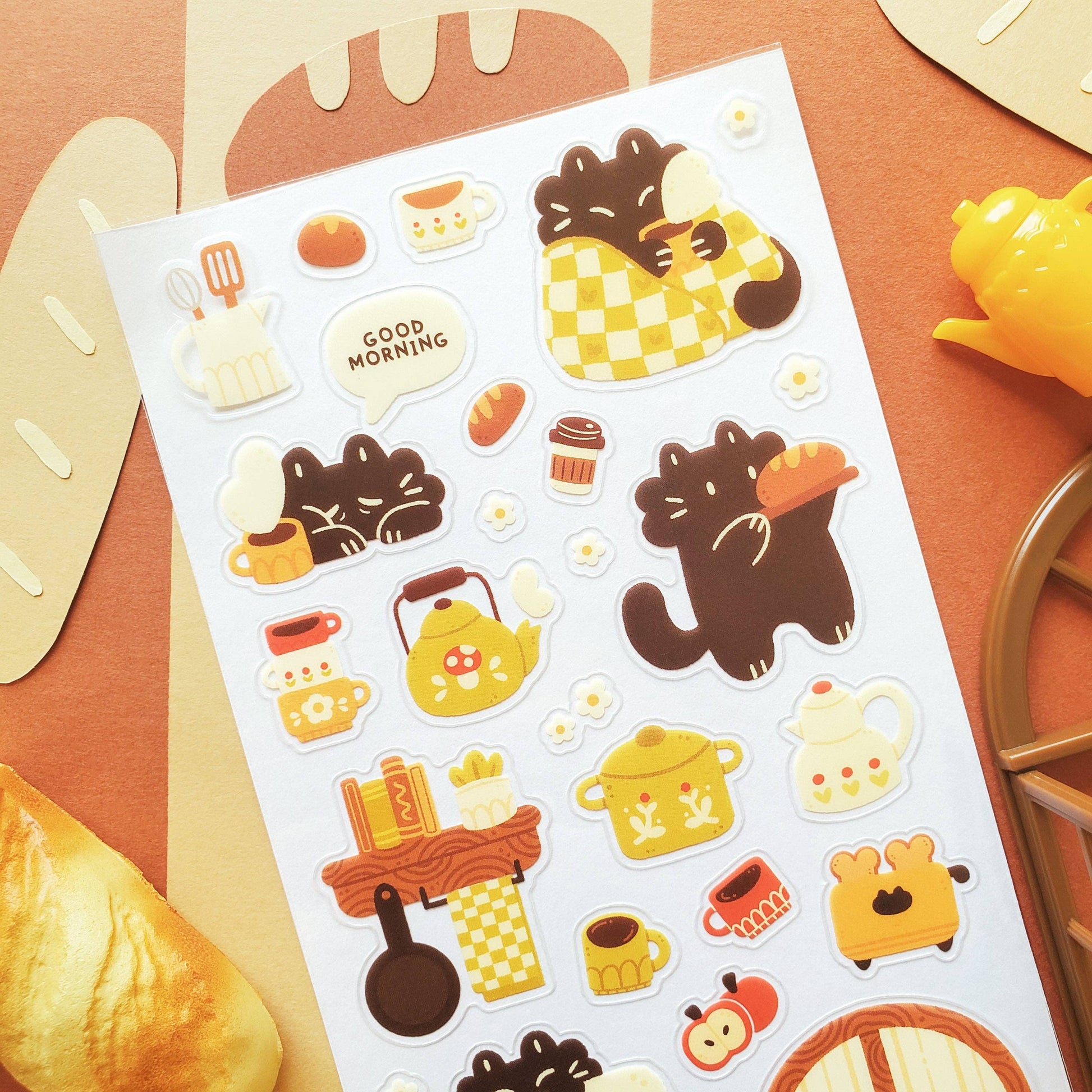 Cozy Cat Morning Sticker Sheet