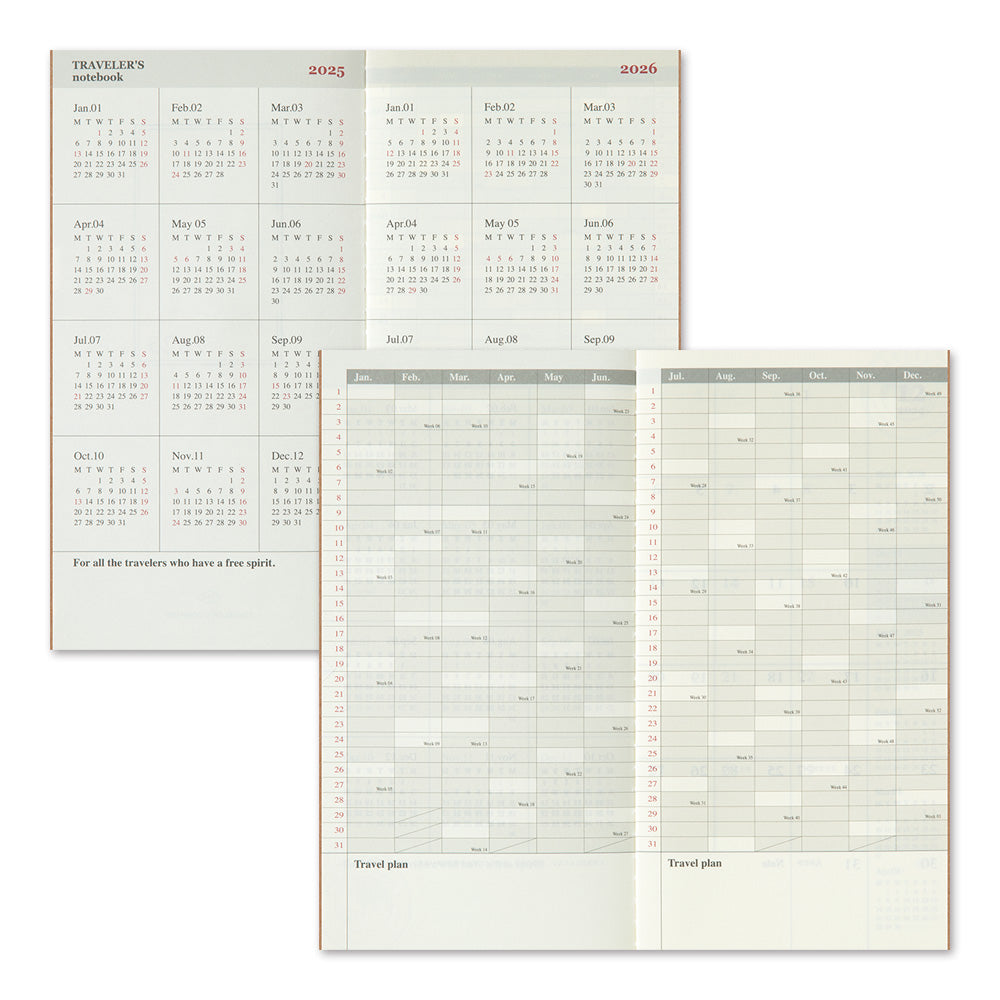 TRAVELER'S Notebook Refill: 2025 Diary Monthly