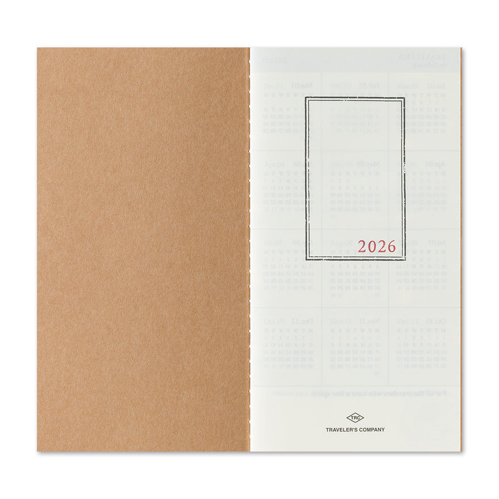 TRAVELER'S Notebook Refill: Monthly Diary 2026 *PRE ORDER*