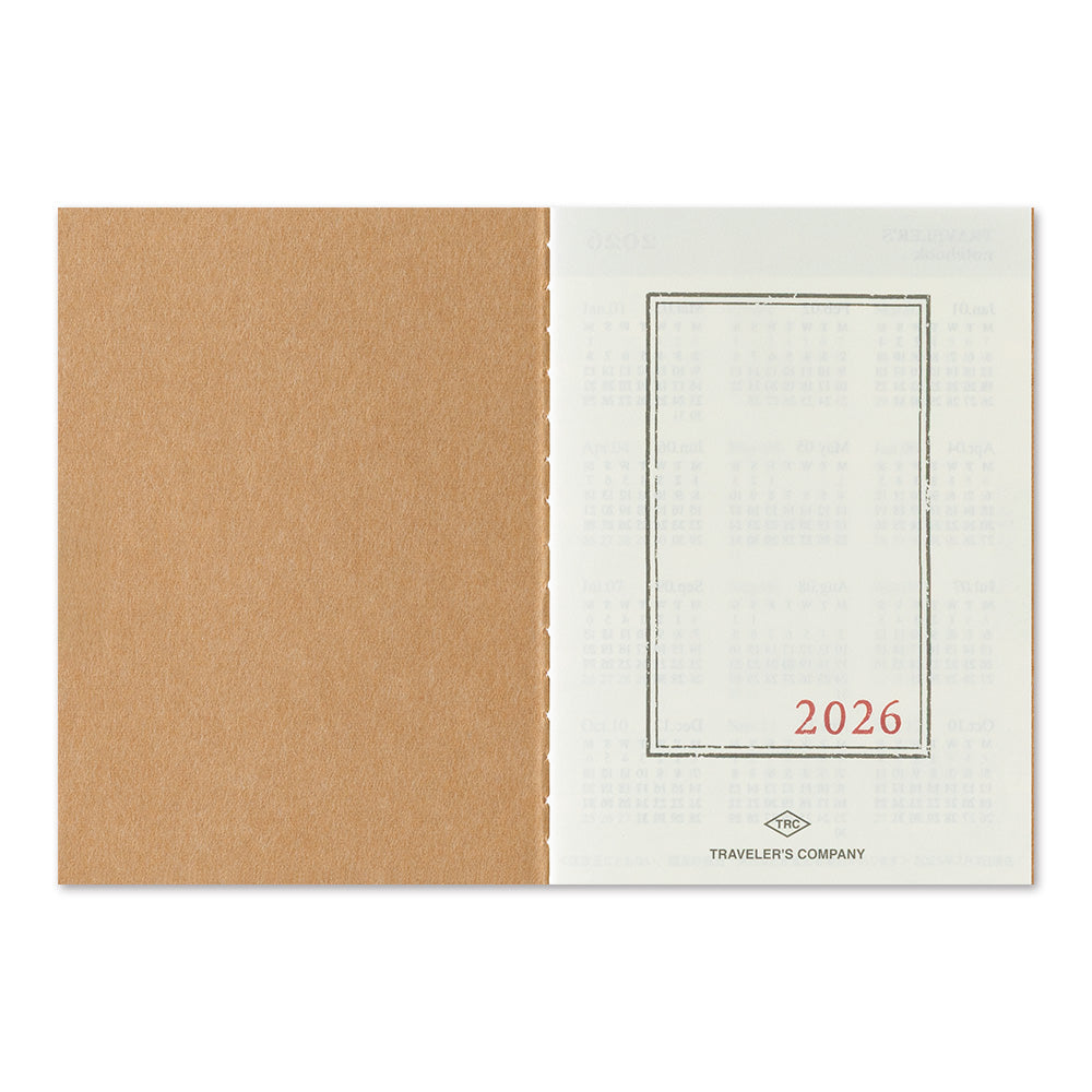 TRAVELER'S Notebook Passport Refill: Monthly Diary 2026 *PRE ORDER*