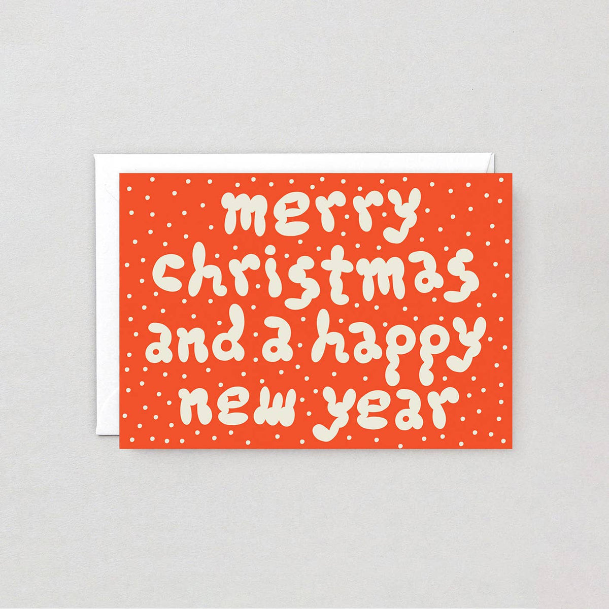 Merry Christmas & Happy New Year Embossed Holiday Card