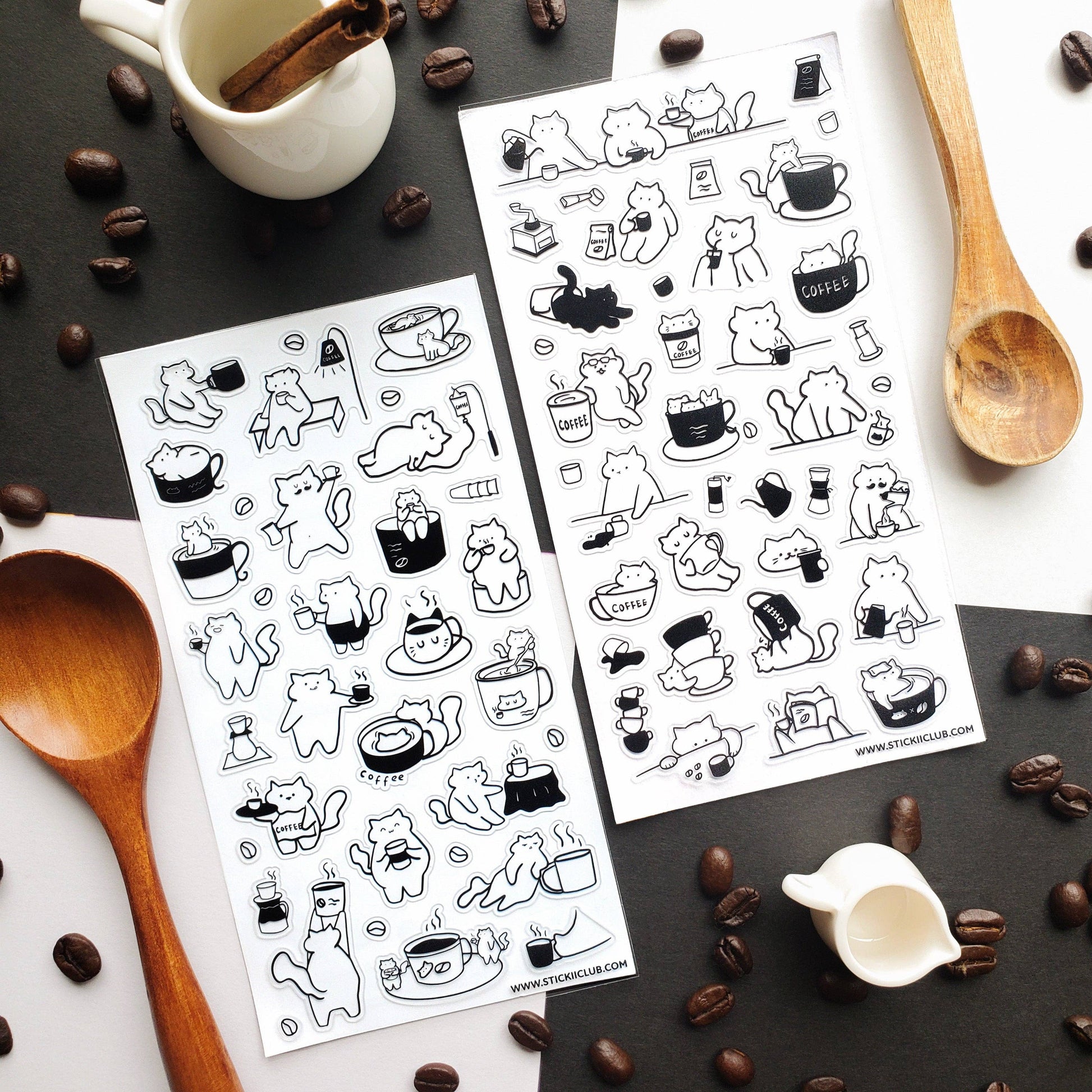 Caffeine Cats 1 Sticker Sheet
