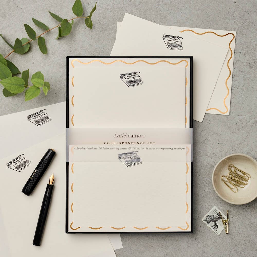 Letter Paper & Notecard Correspondence Set, Typewriter Motif