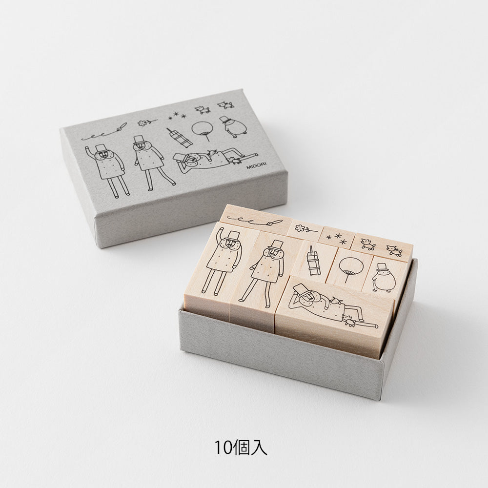 Ojisan 30th Anniversary Wooden Stamp set  A