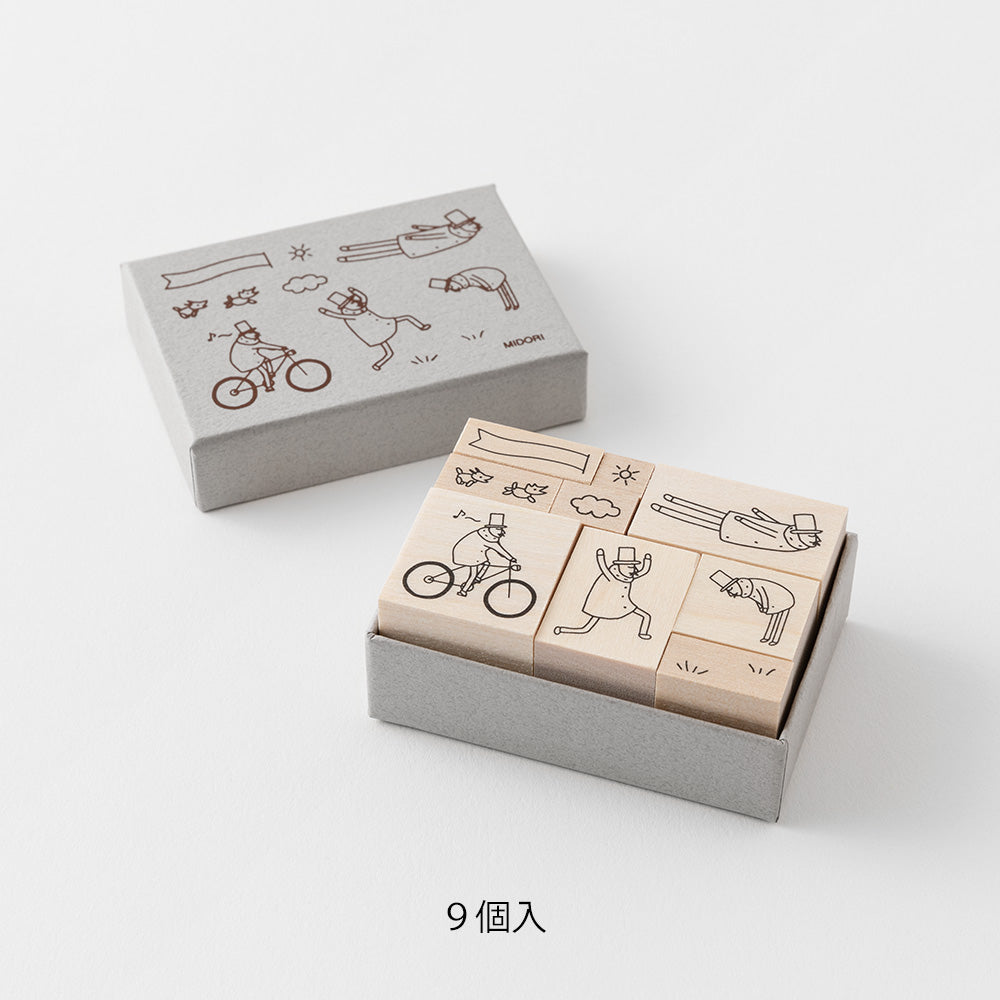 Ojisan 30th Anniversary Wooden Stamp set  B