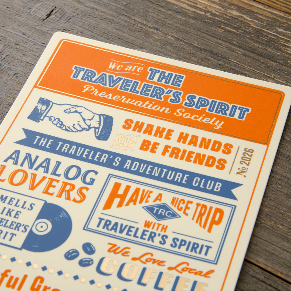 TRAVELER'S Notebook Refill: THE TRAVELER’S SPIRIT Plastic Sheet 2026 *PRE ORDER*