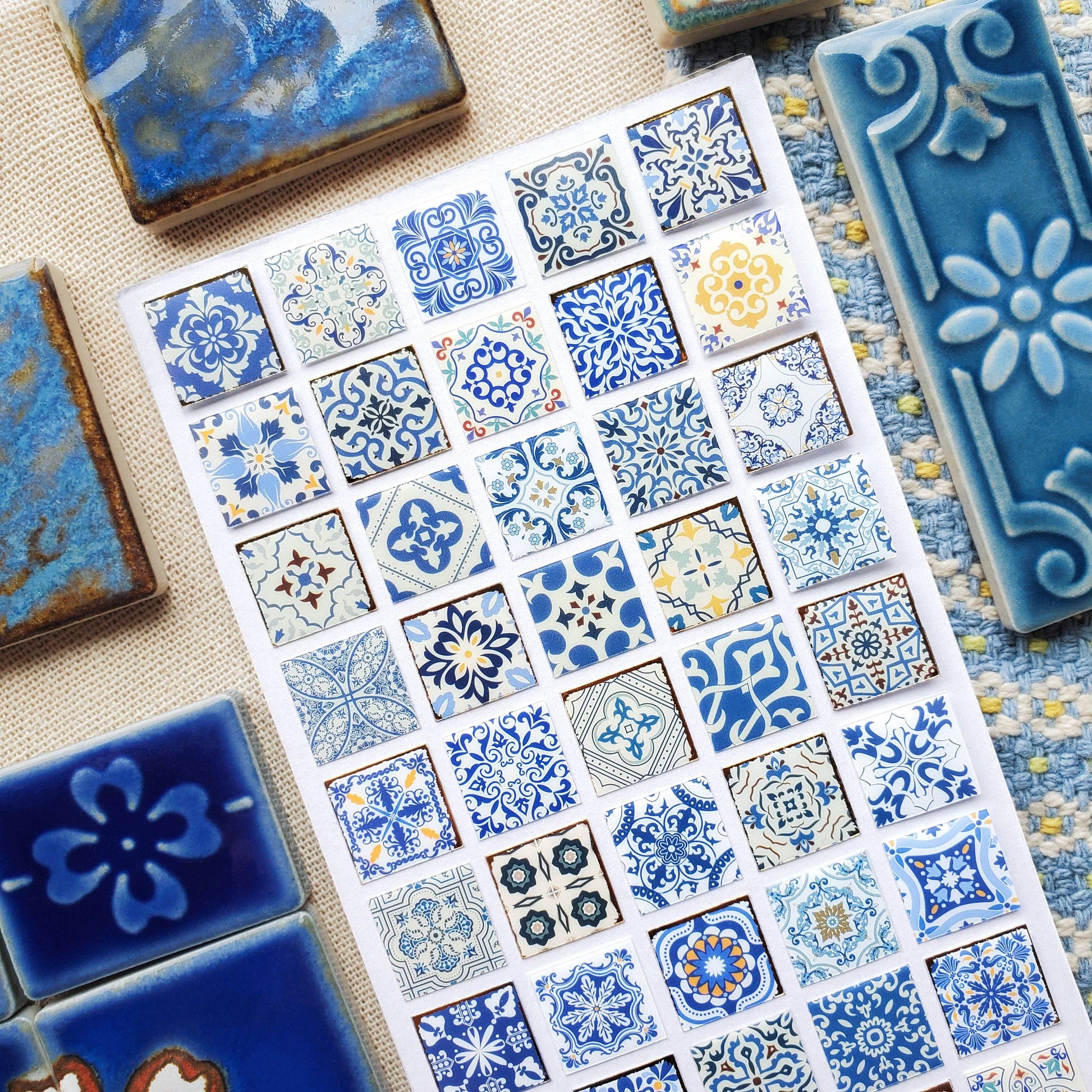 Azure Whimsy Tiles Sticker Sheet