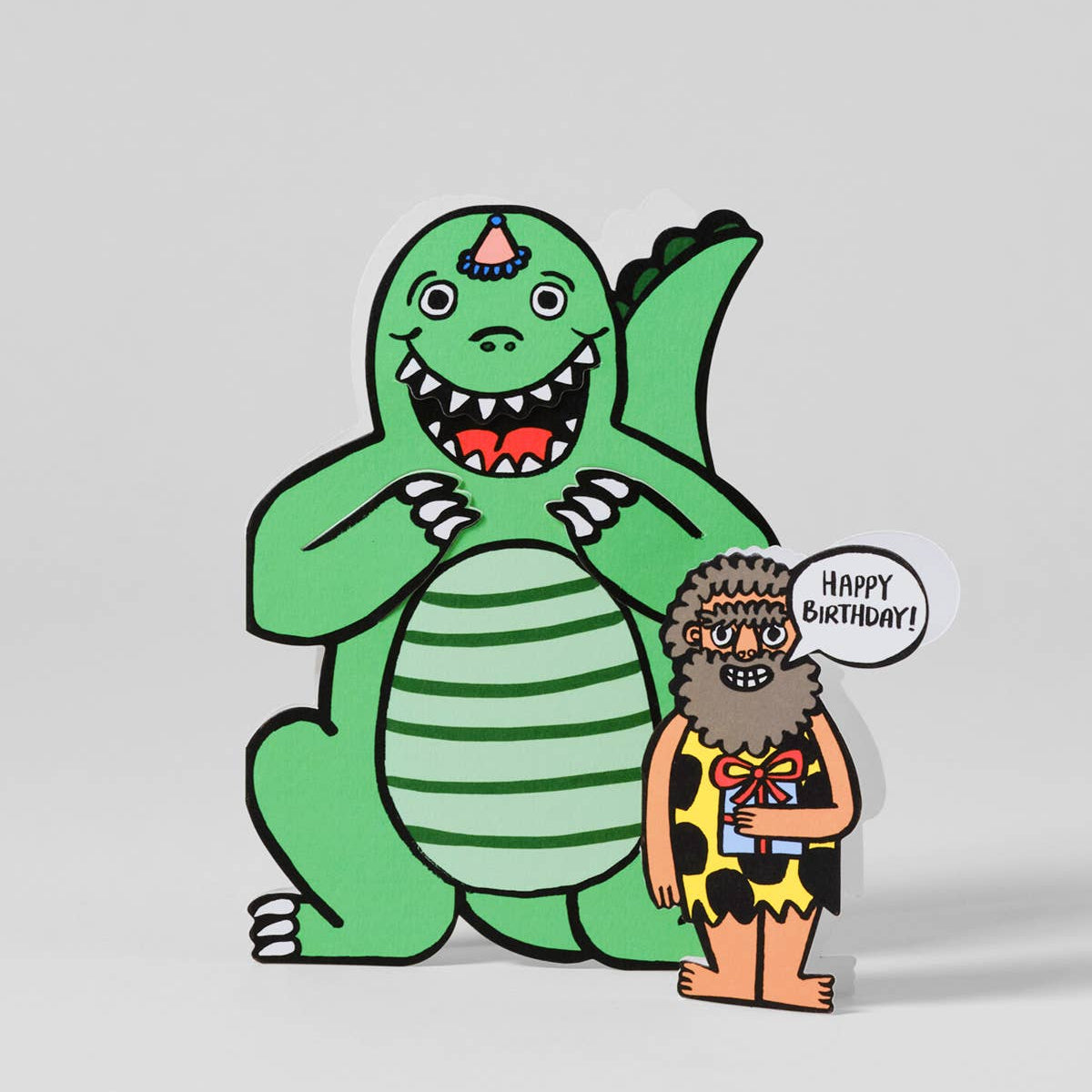 Dinosaur With Mini Card Kid's Greeting Card