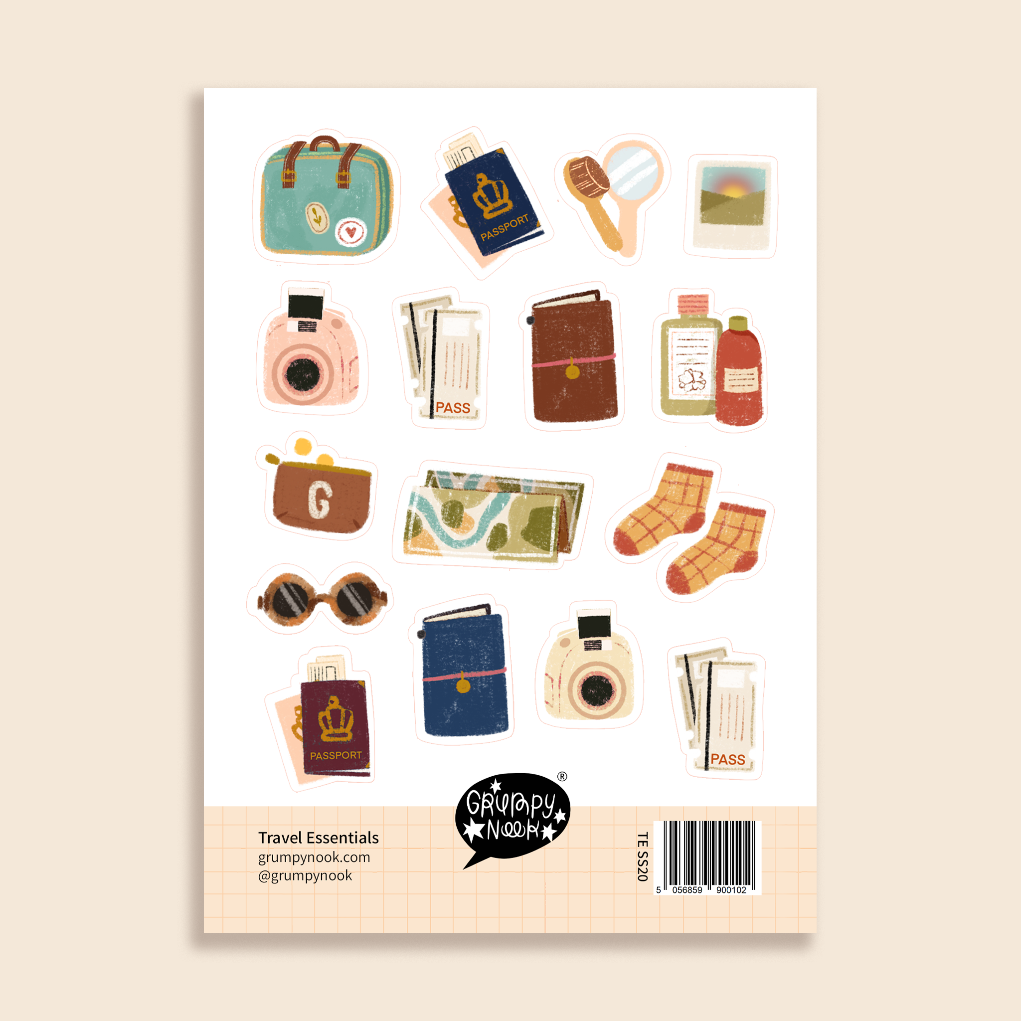 Travel Essentials Sticker Sheet