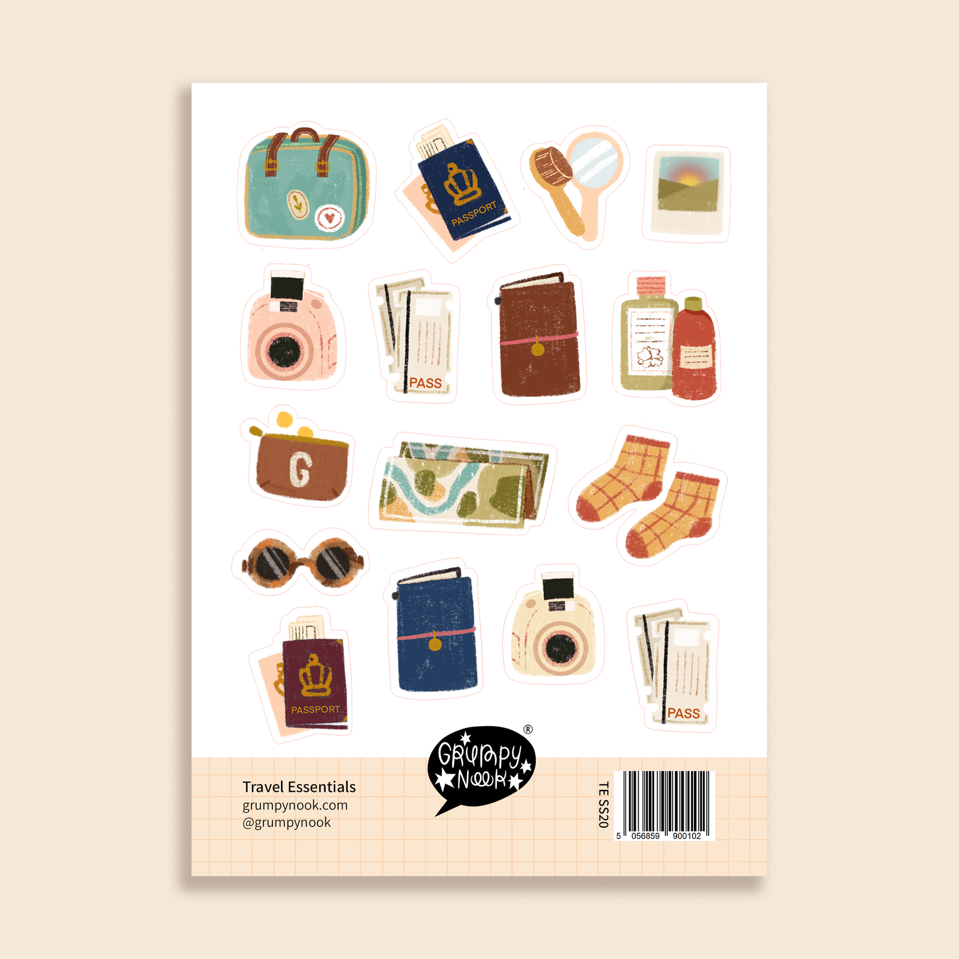 Travel Essentials Sticker Sheet