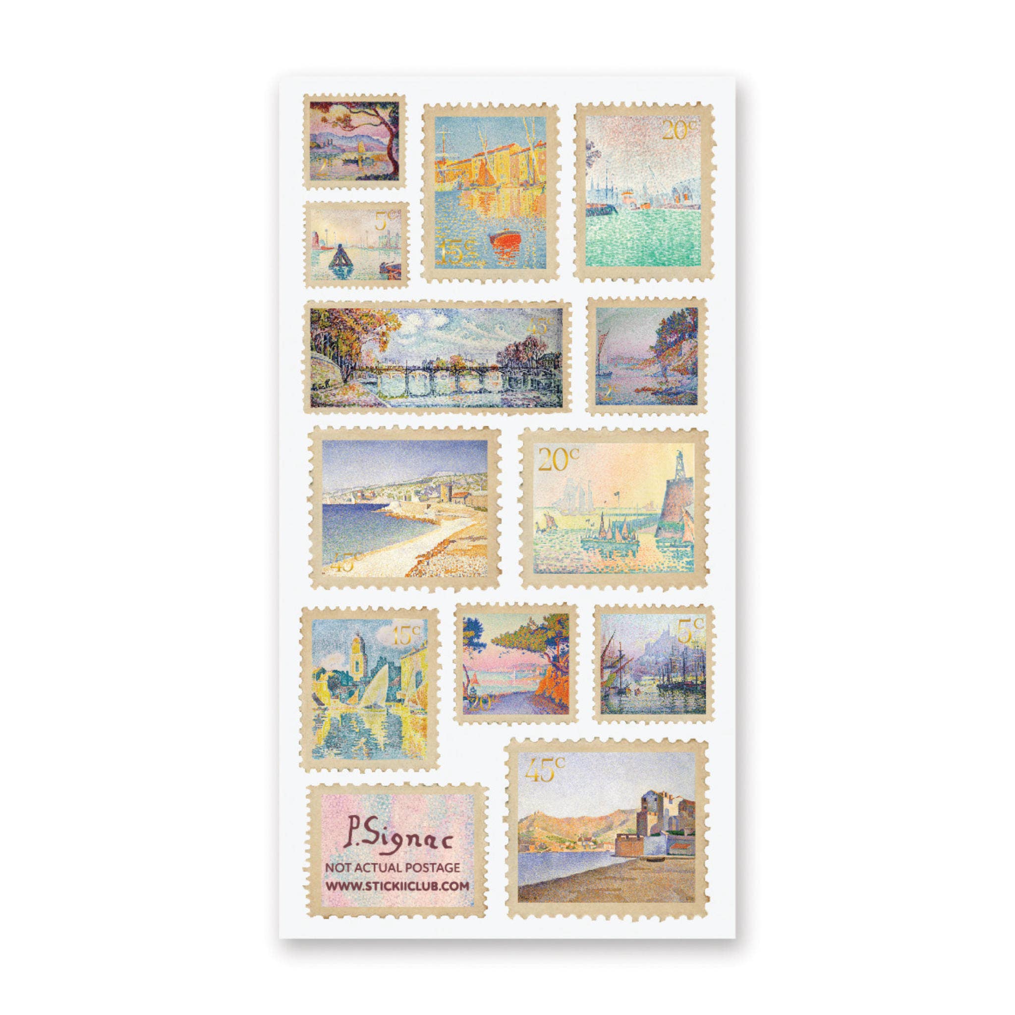 Signac Stamps Sticker Sheet