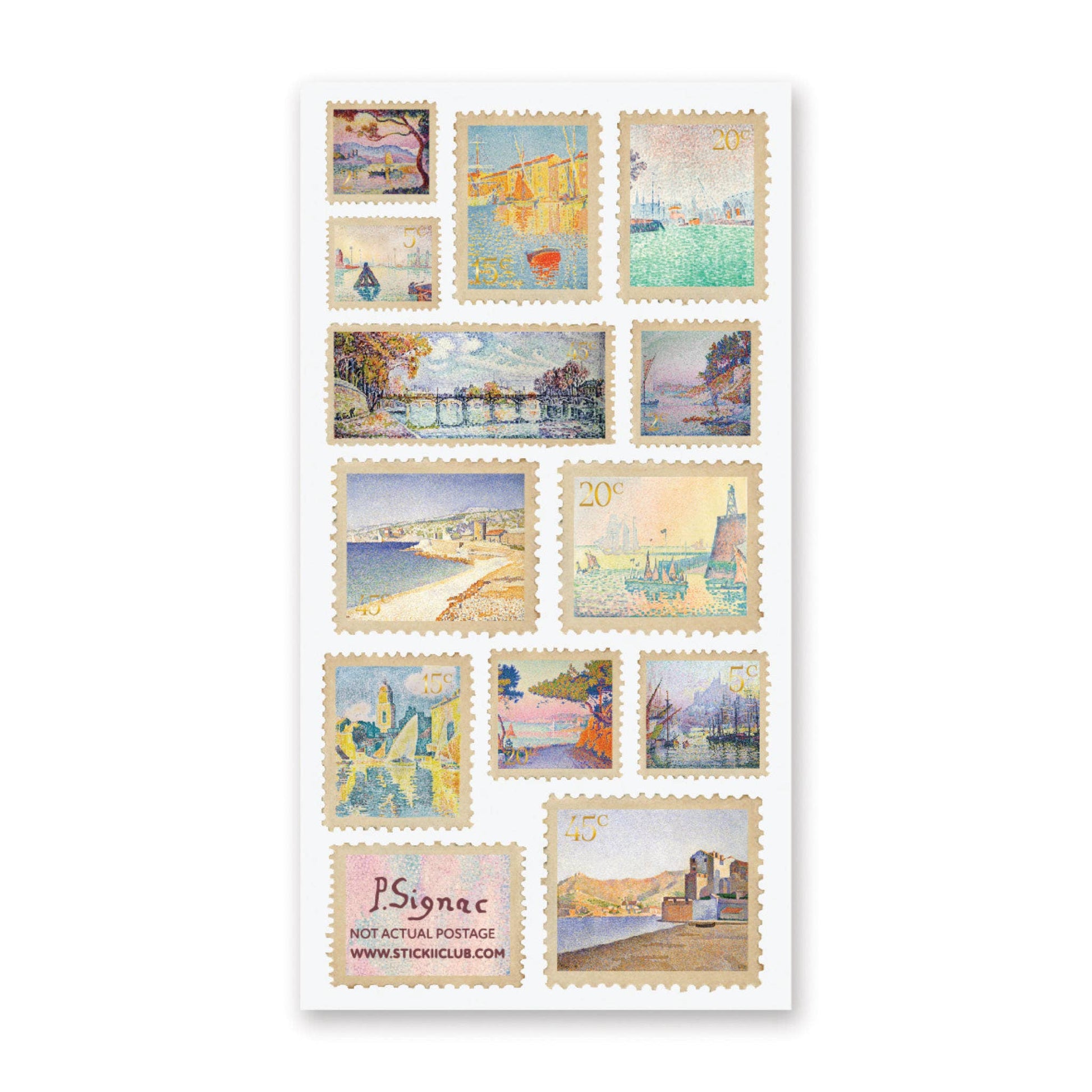 Signac Stamps Sticker Sheet