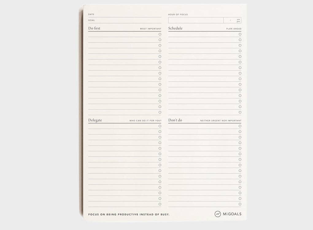 MiGoals Focus Productivity Pad