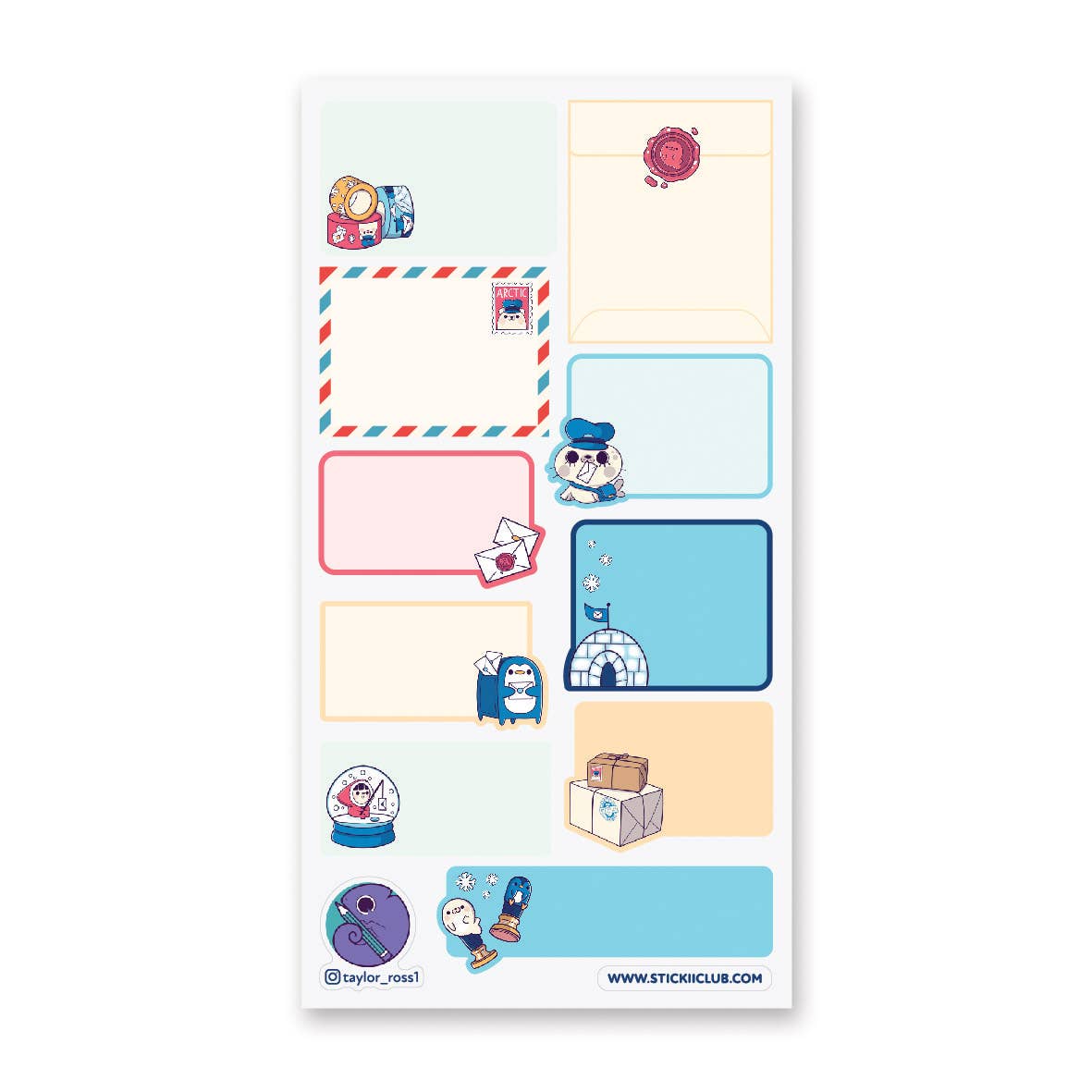 Penguin Post Labels Sticker Sheet