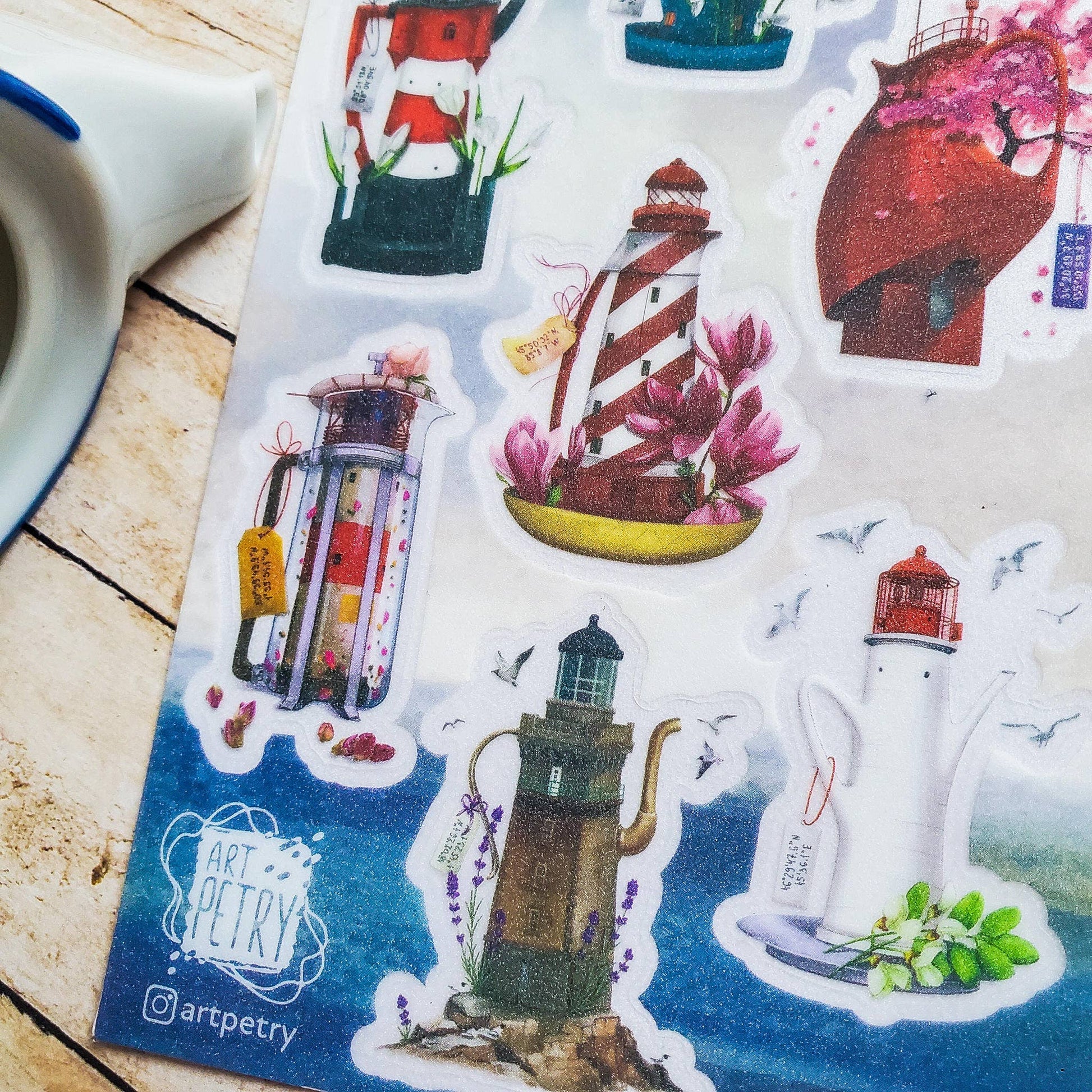 Teapot Lighthouses Sticker Sheet