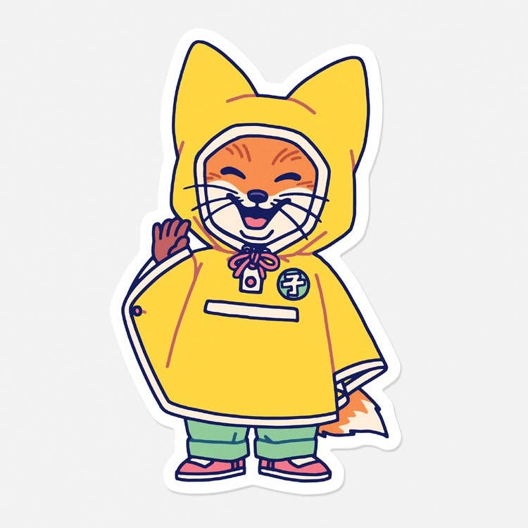 “Kiki - Rain Cape” vinyl sticker