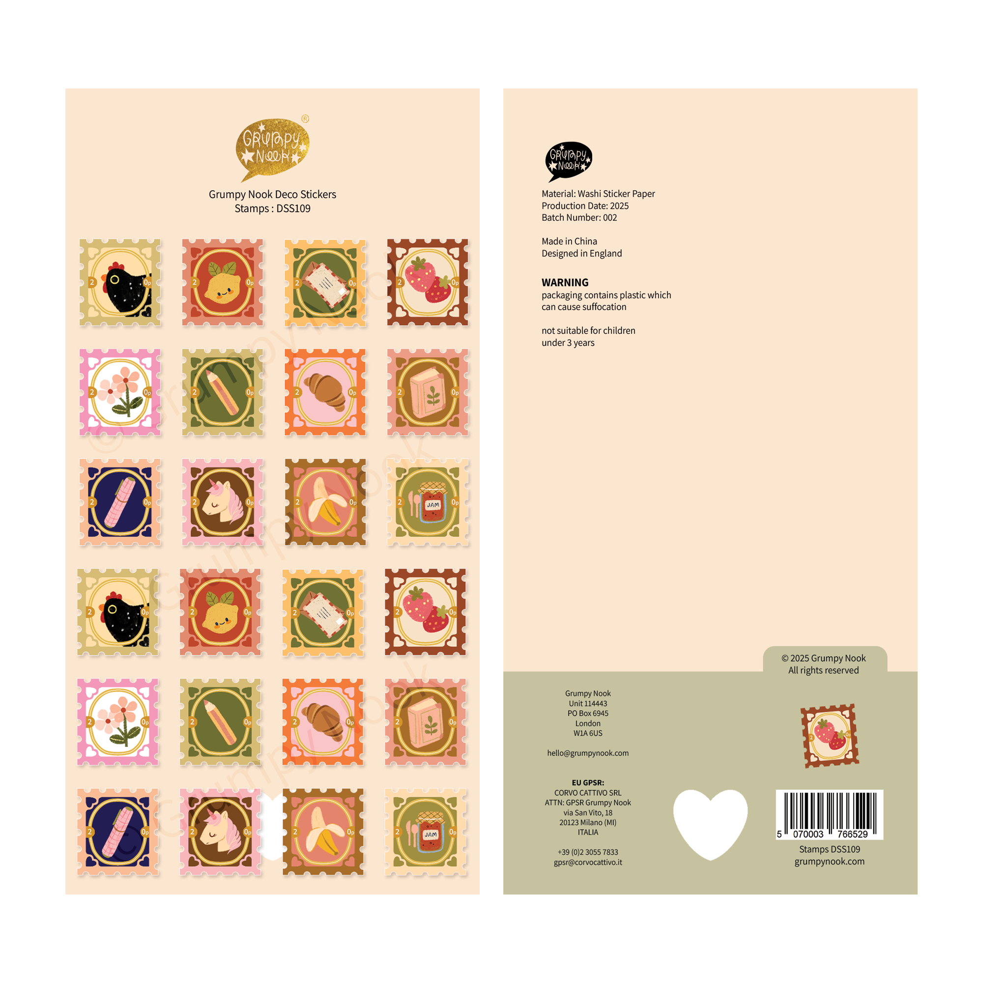 Stamps Deco Sticker Sheet