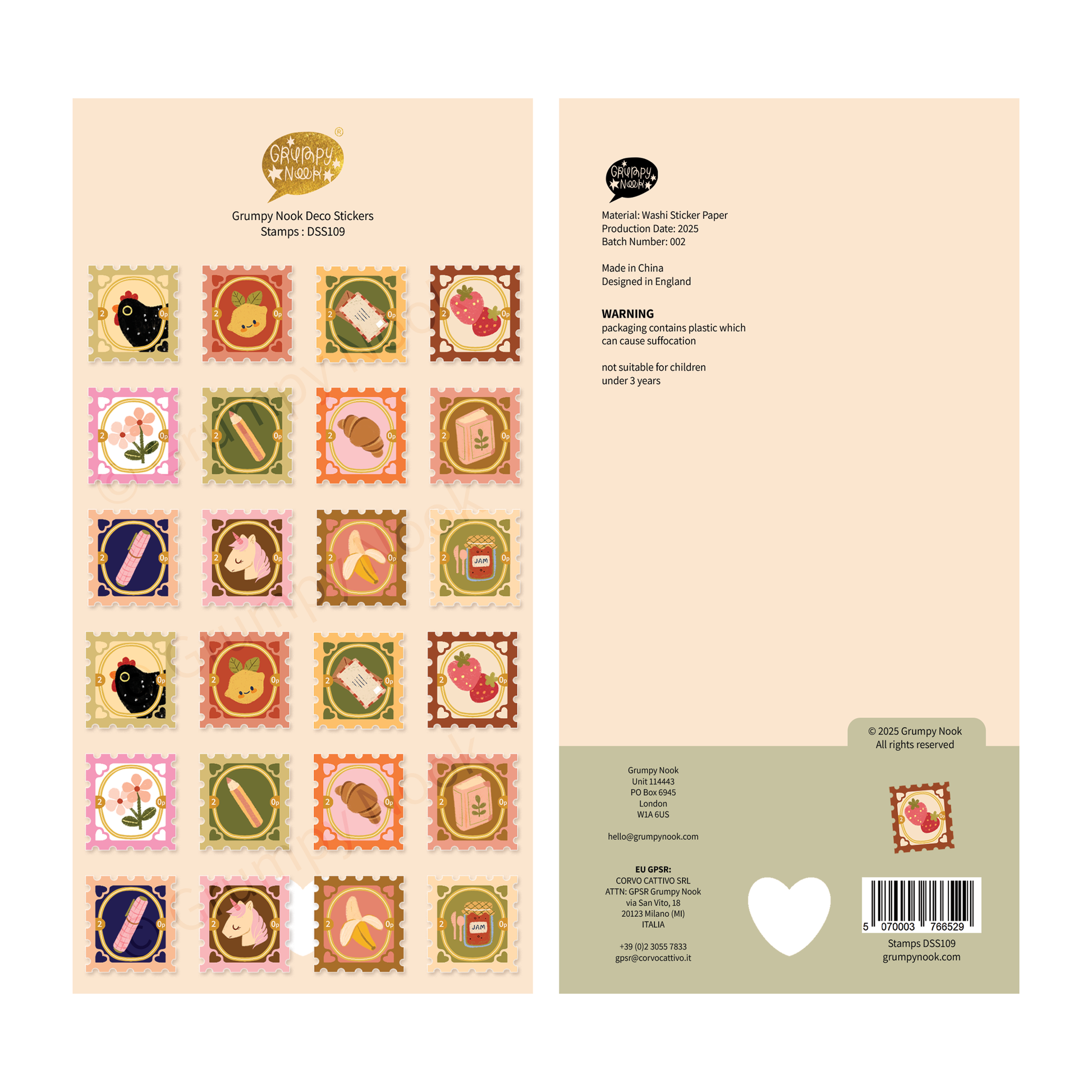 Stamps Deco Sticker Sheet