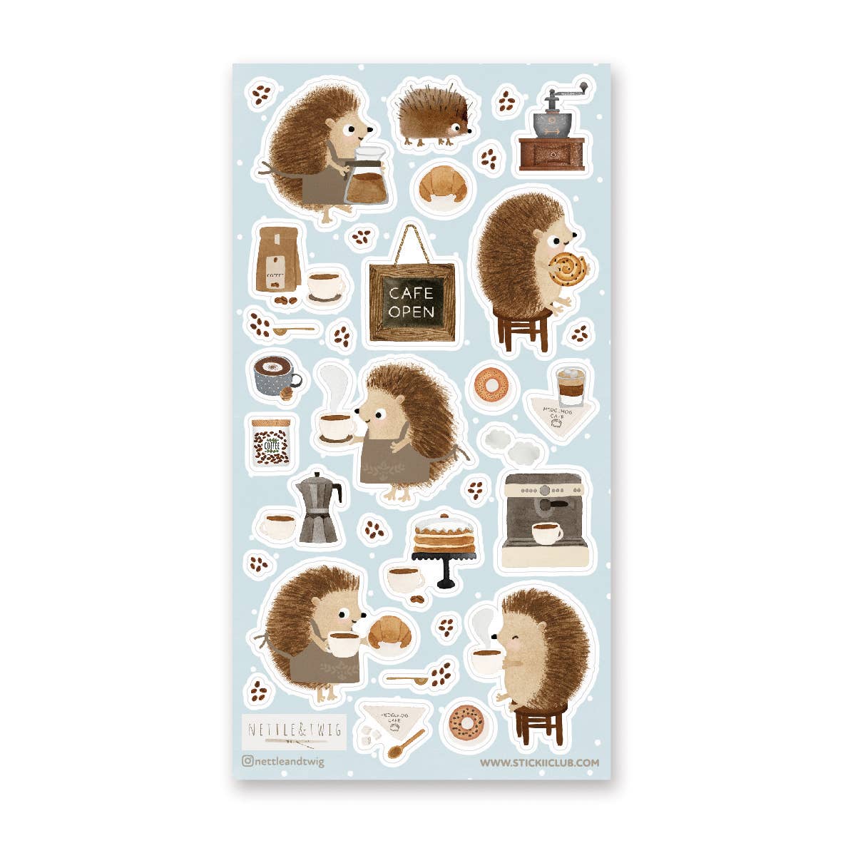 Hedgehog Cafe Sticker Sheet