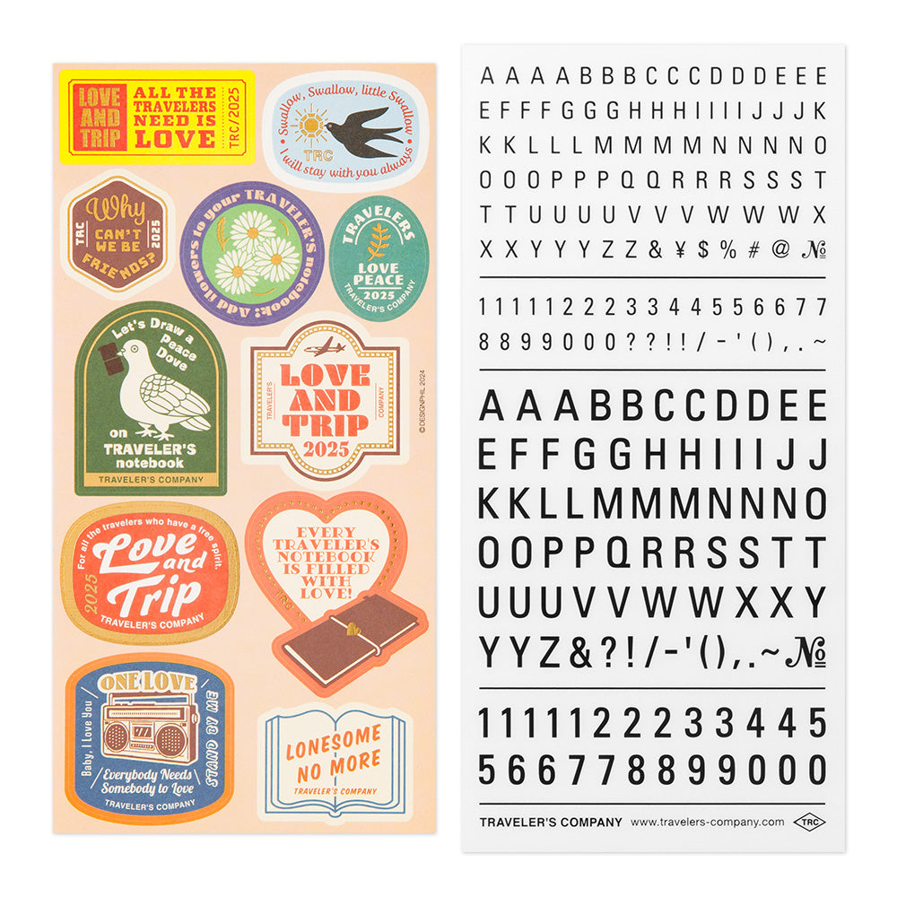 TRAVELER'S Notebook Customised Sticker Set for LOVE AND TRIP 2025