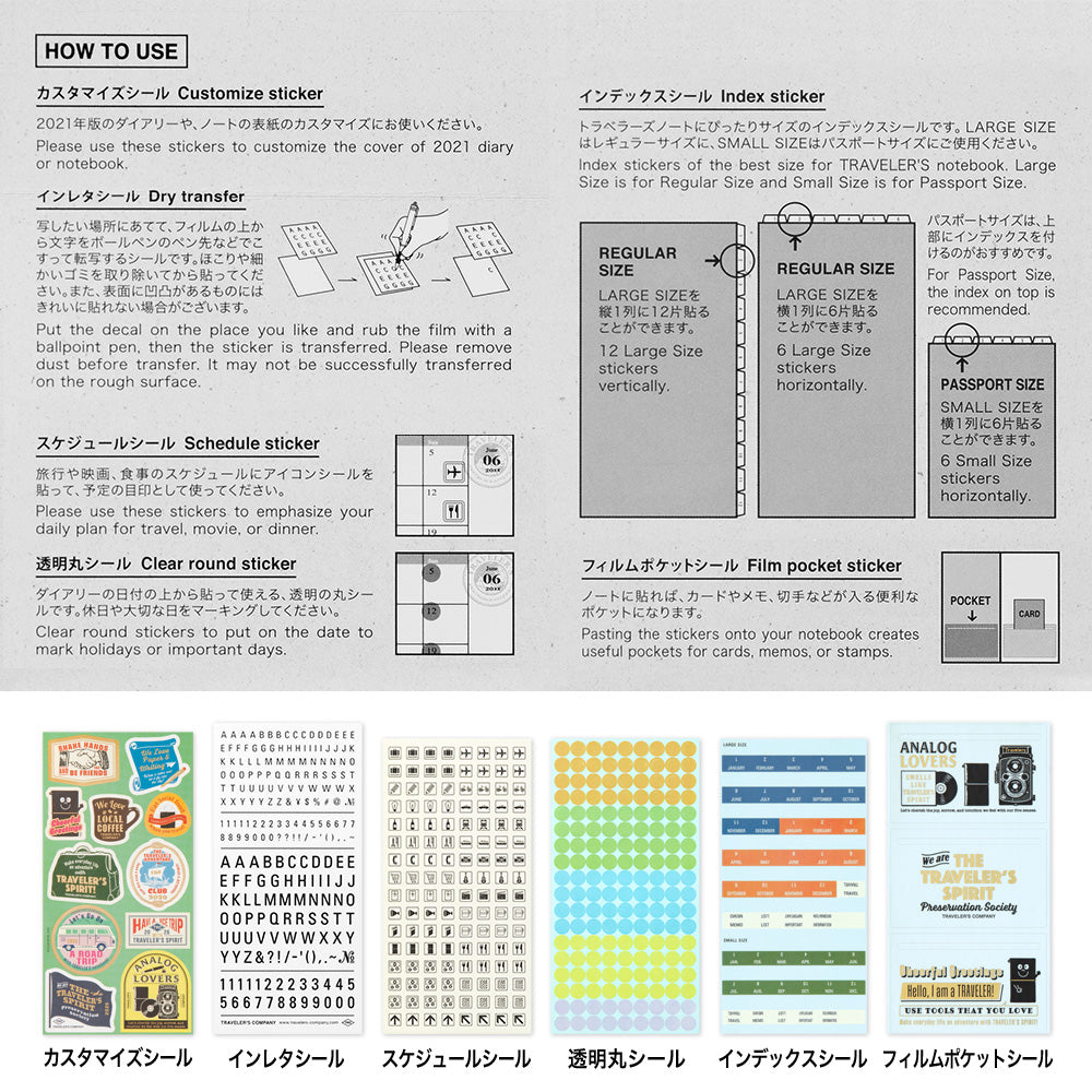 TRAVELER'S Notebook Customised Sticker Set for THE TRAVELER’S SPIRIT 2026 *PRE ORDER*