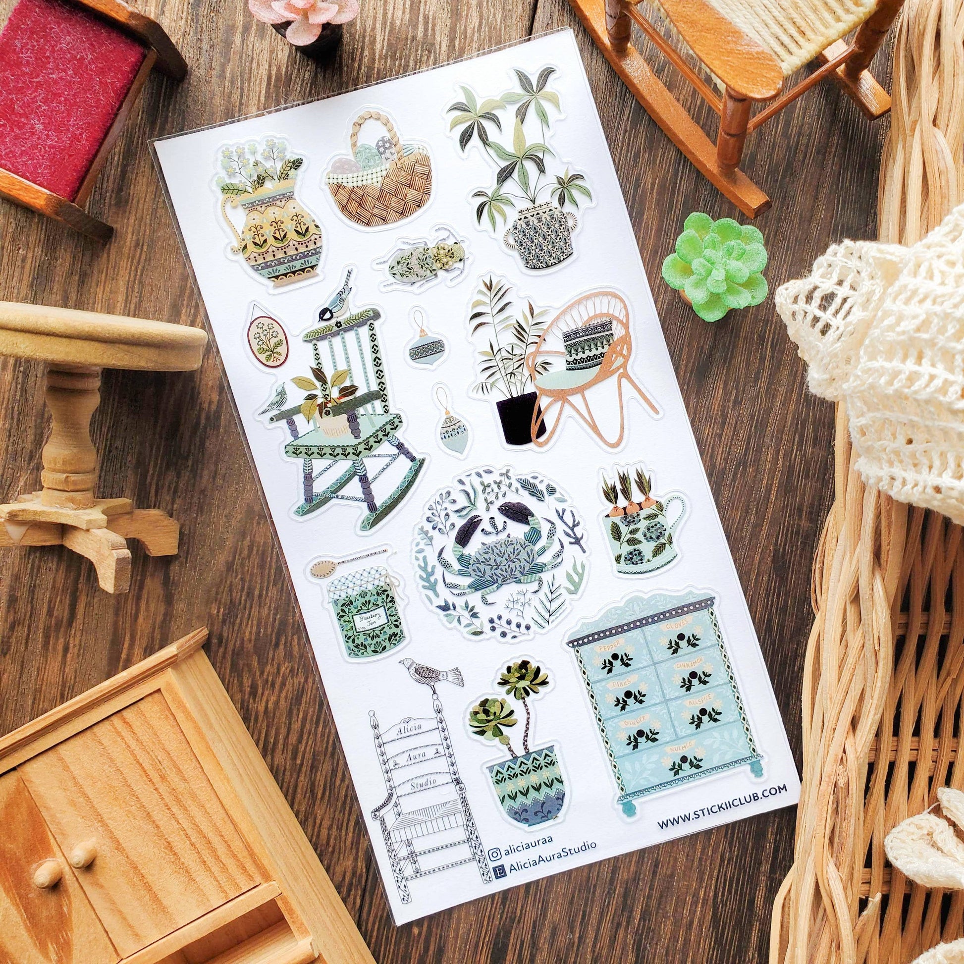 Serene Botanical Home Sticker Sheet