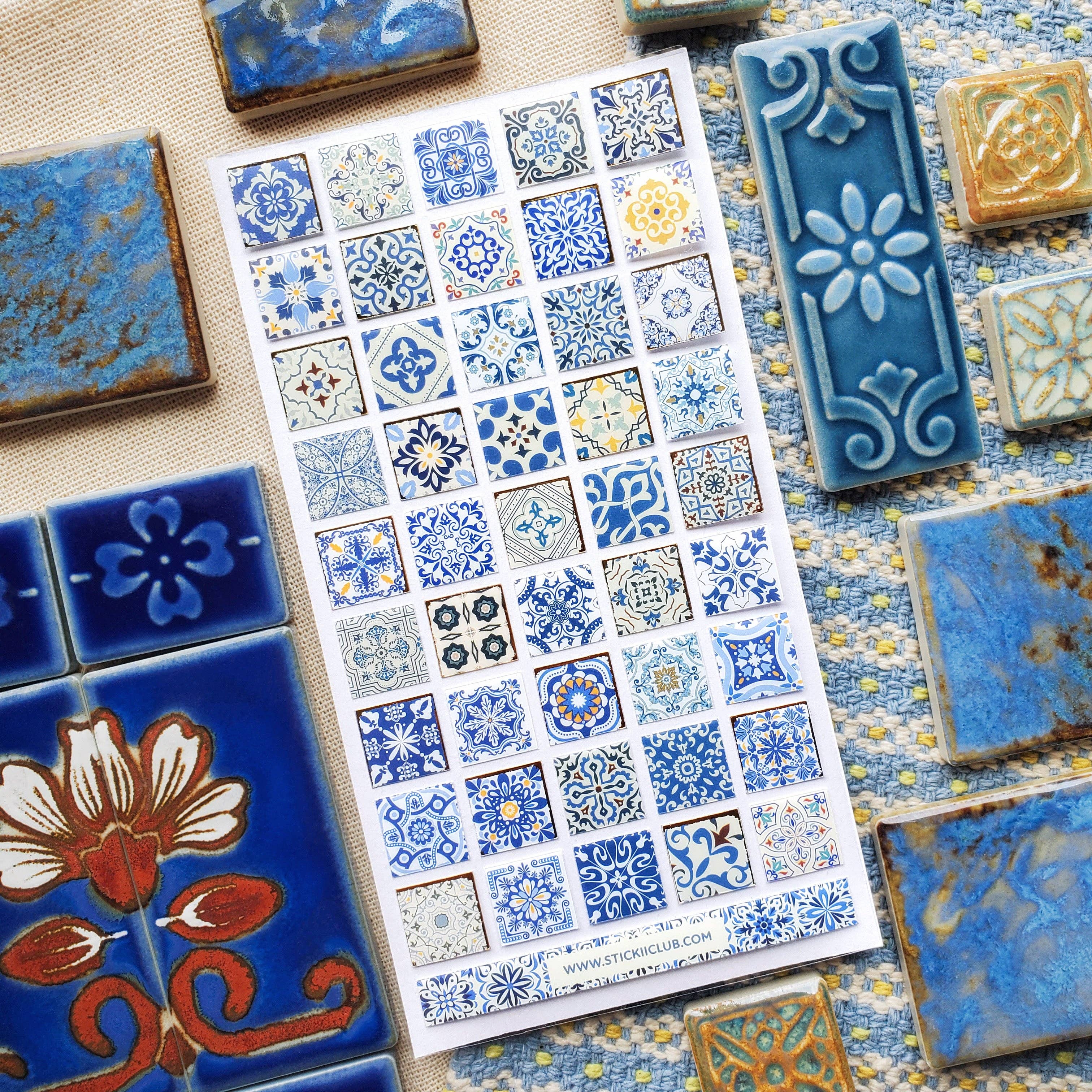 Azure Whimsy Tiles Sticker Sheet